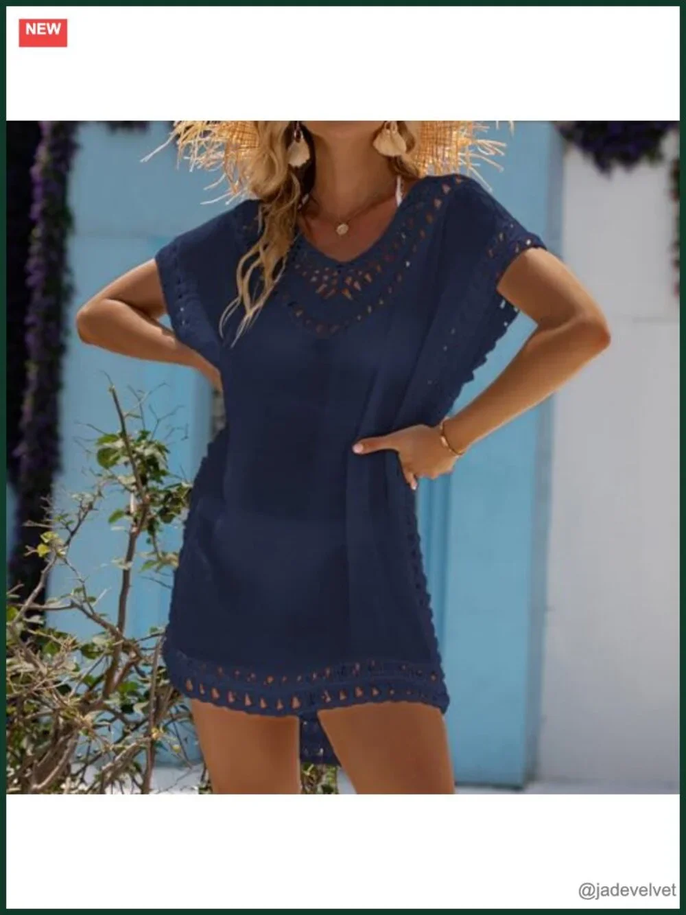Crochet Chiffon Swim Suit Cover Up Dress Tassel Hem Beach Coverup